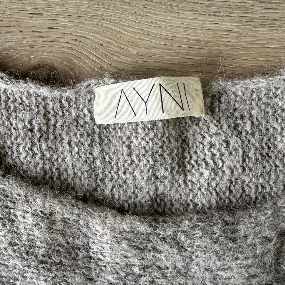 Nwot New Ayni Lupuna Asymmetrical Alpaca Sweater Dress Sz M Made In Peru — image 6 of 8